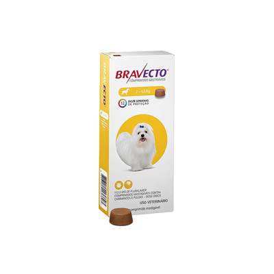 Antipulgas e Carrapatos Bravecto para Cães de 2kg a 4,5kg - 112,5mg 1 comprimido