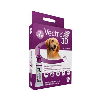 Antipulgas e Carrapatos Vectra 3D para Cães de 25kg a 40kg 1 pipeta