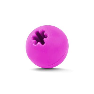 Brinquedo Bola de Borracha Maciça para Adestramento Cães - Rosa 7,5cm