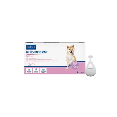 Hidratante Virbac Phisioderm Spot On S.I.S 4ml para Cães Acima de 10kg 6 pipetas