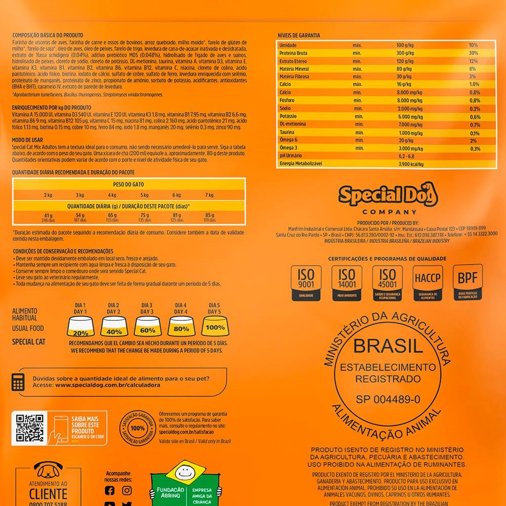 Ração Special Cat Mix Premium para Gatos Adultos
