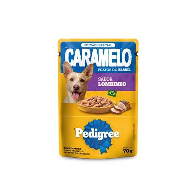 Ração Úmida Pedigree Caramelo para Cães Adultos sabor Lombinho 