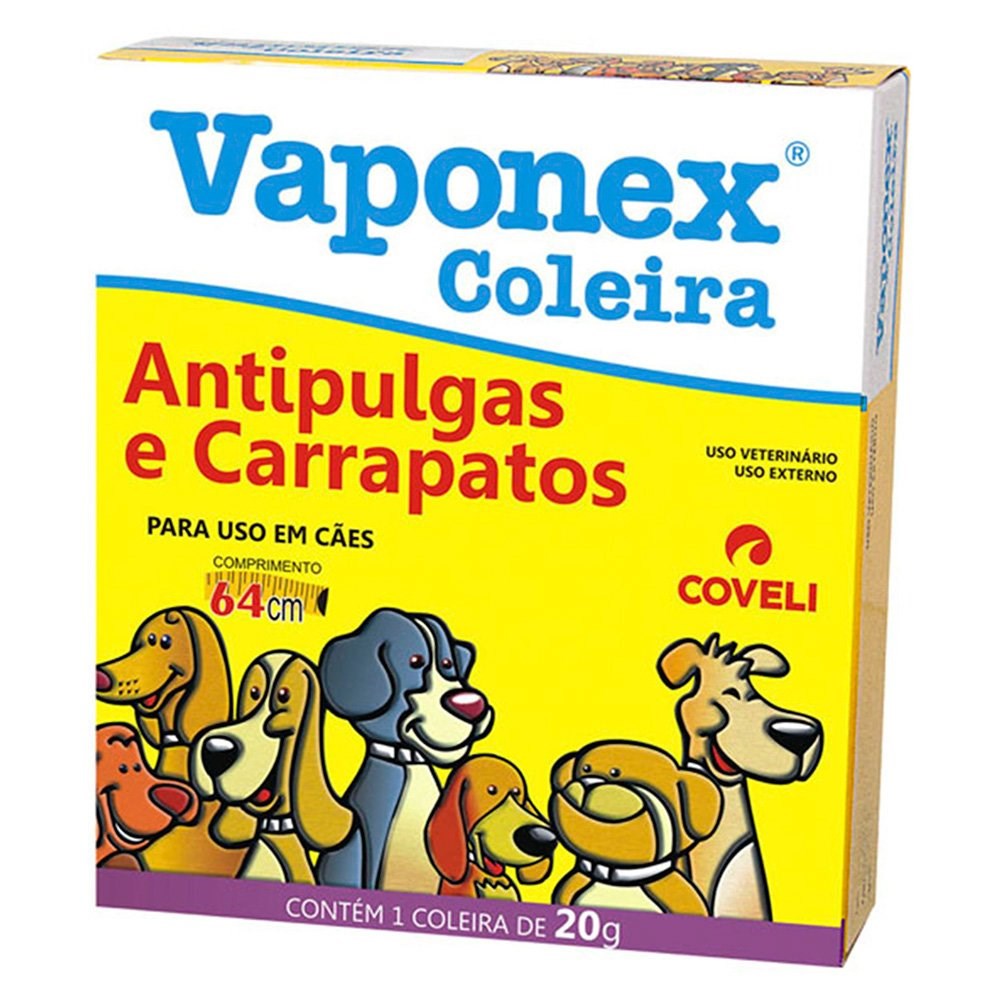 Coleira Antiparasitária Coveli Vaponex para Cães