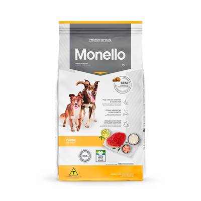 Ração Monello GO para Cães Adultos de Porte Médio e Grande sabor Carne 15kg