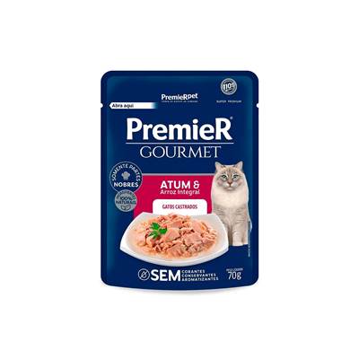 Ração PremieR Gourmet para Gatos Adultos Castrados sabor Atum 70g