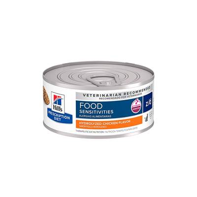 Ração Úmida Hill's Prescription Diet z/d Alergias Alimentares e da Pele para Gatos Adultos Sabor Frango