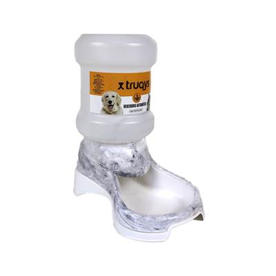 Bebedouro Automático Truqys Pet Plástico Mármore Carrara Cinza para Cães e Gatos 2L