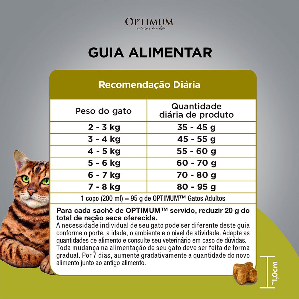 Ração Optimum para Gatos Adultos 1+ anos sabor Frango