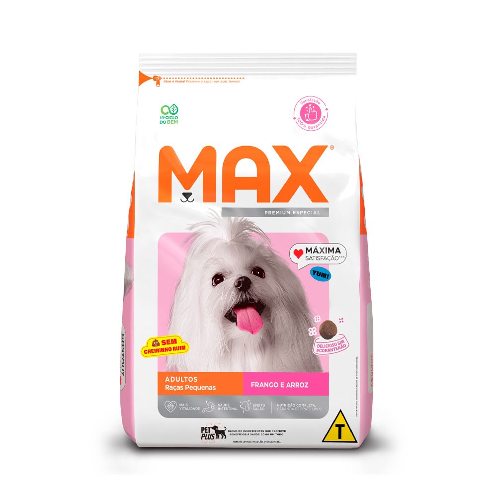 Ração Max para Cães Adultos de Porte Pequeno sabor Frango e Arroz