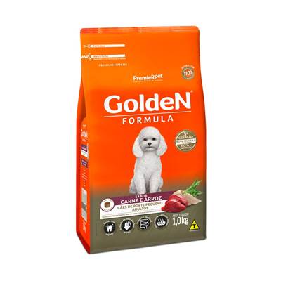 Ração Golden Fórmula Mini Bits para Cães de Pequeno Porte Adultos sabor Carne & Arroz 1kg