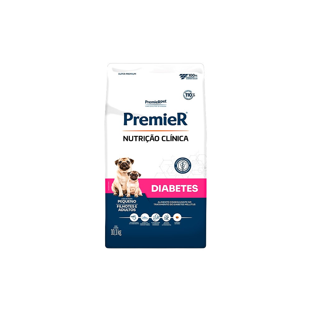 Ração Premier Nutrição Clínica Diabetes Cães Adultos e Filhotes de Porte Pequeno