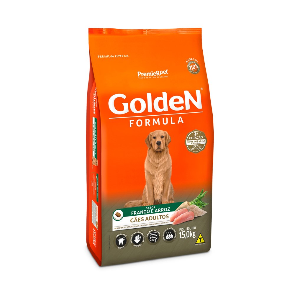 Ração Golden Fórmula para Cães Adultos sabor Frango & Arroz