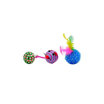 Brinquedo Jumpet Bolinha Fantasia para Gatos com 3 Unidades - Cores Sortidas U
