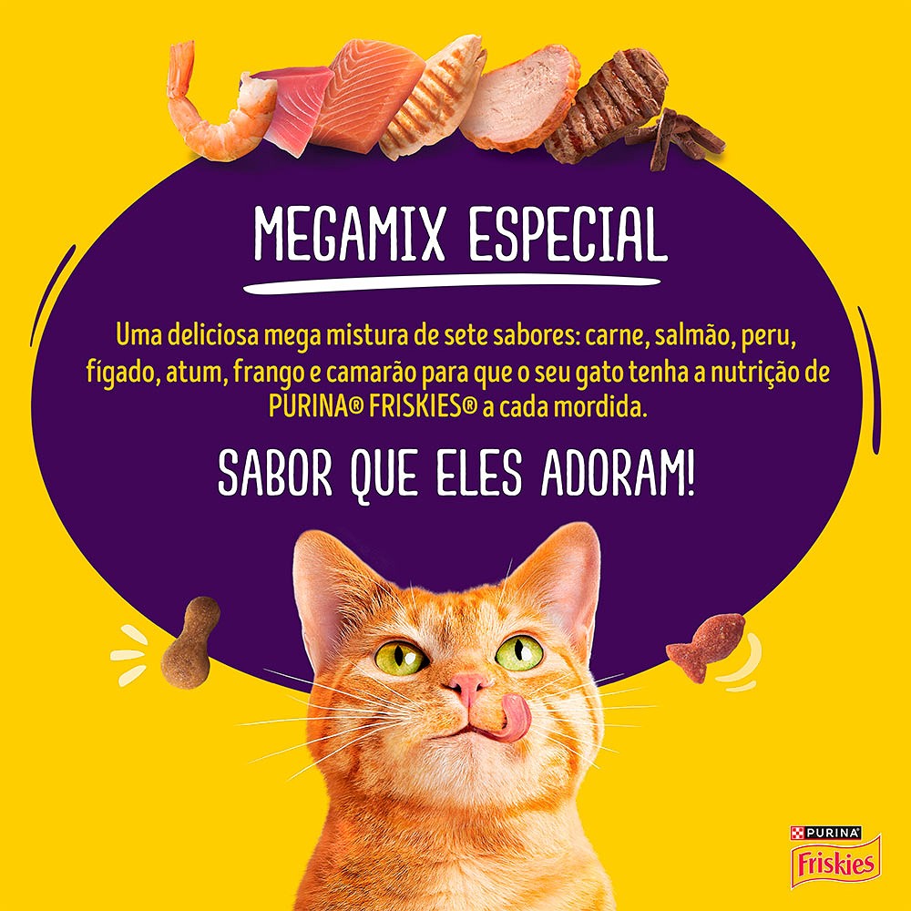 Ração Friskies Megamix para Gatos Adultos Castrados