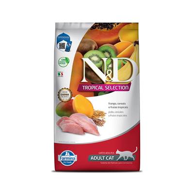 Ração Farmina N&D Tropical Selection para Gatos Adultos Sabor Frango, Cereais e Frutas Tropicais 400g