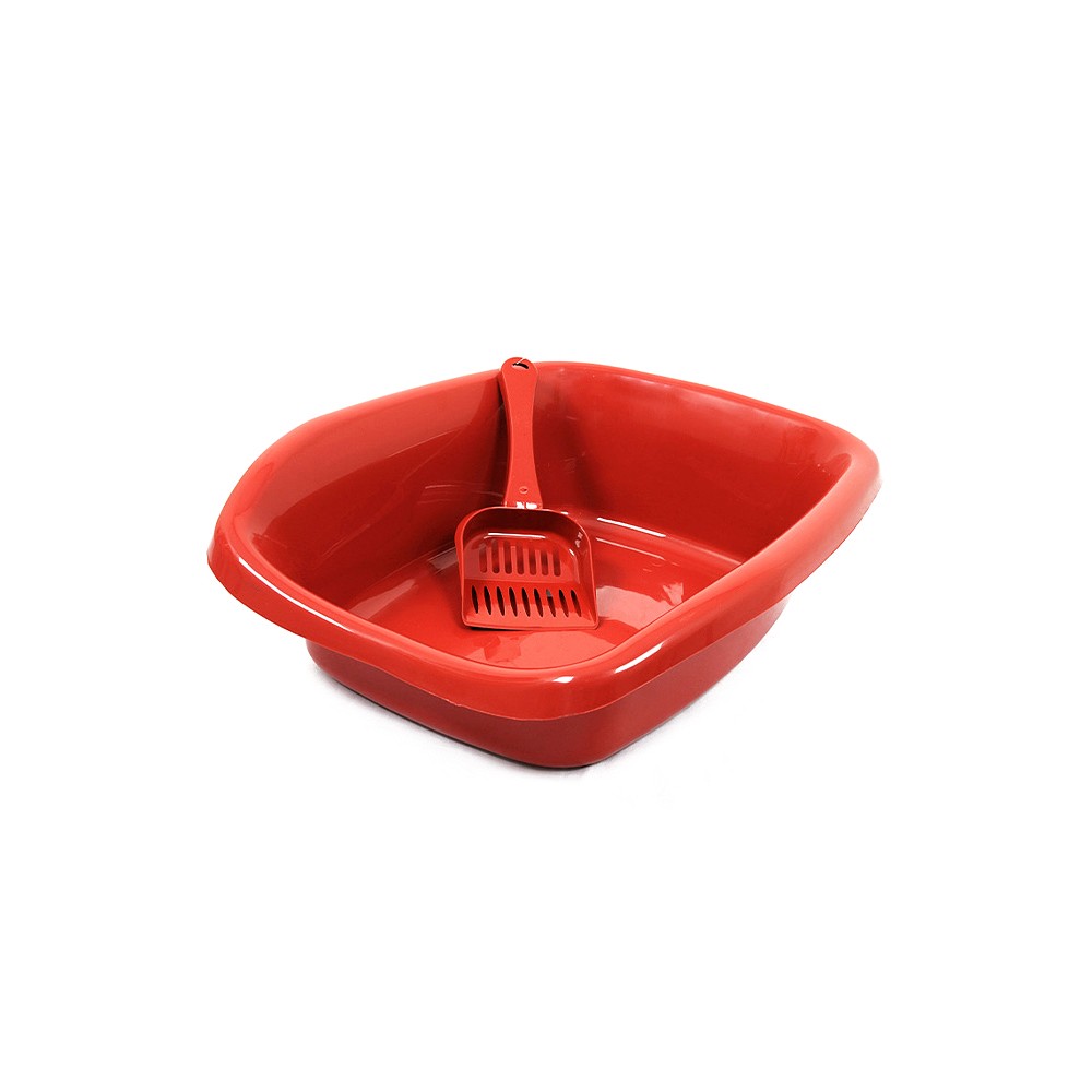Bandeja Alvorada Funda Simples Vermelha com Pá para Gatos