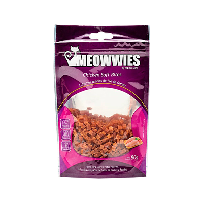 Snack Meowwies Chicken Soft Bites para Gatos 80g