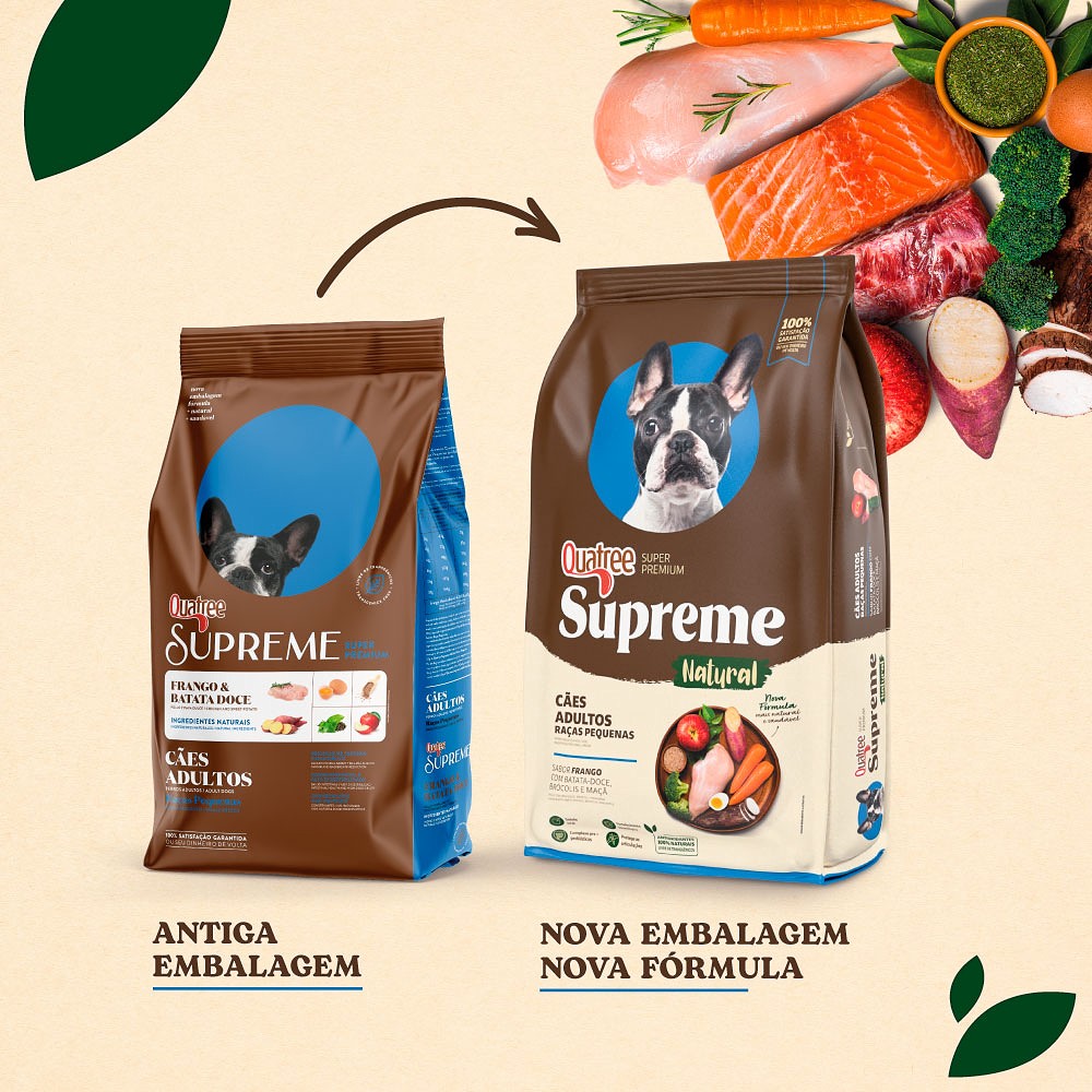 Ração Supreme Quatree para Cães Adultos de Porte Pequeno sabor Frango e Batata Doce