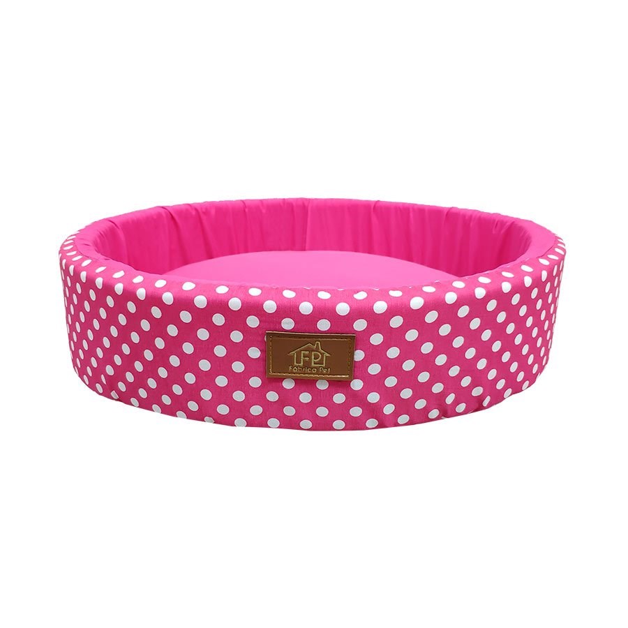 Cama Fábrica Pet Redonda Unic Rosa para Cães e Gatos