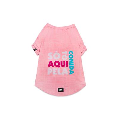 Roupa Dognerd Só Tô Aqui Pela Comida com UV50 Rosa para Cães 7