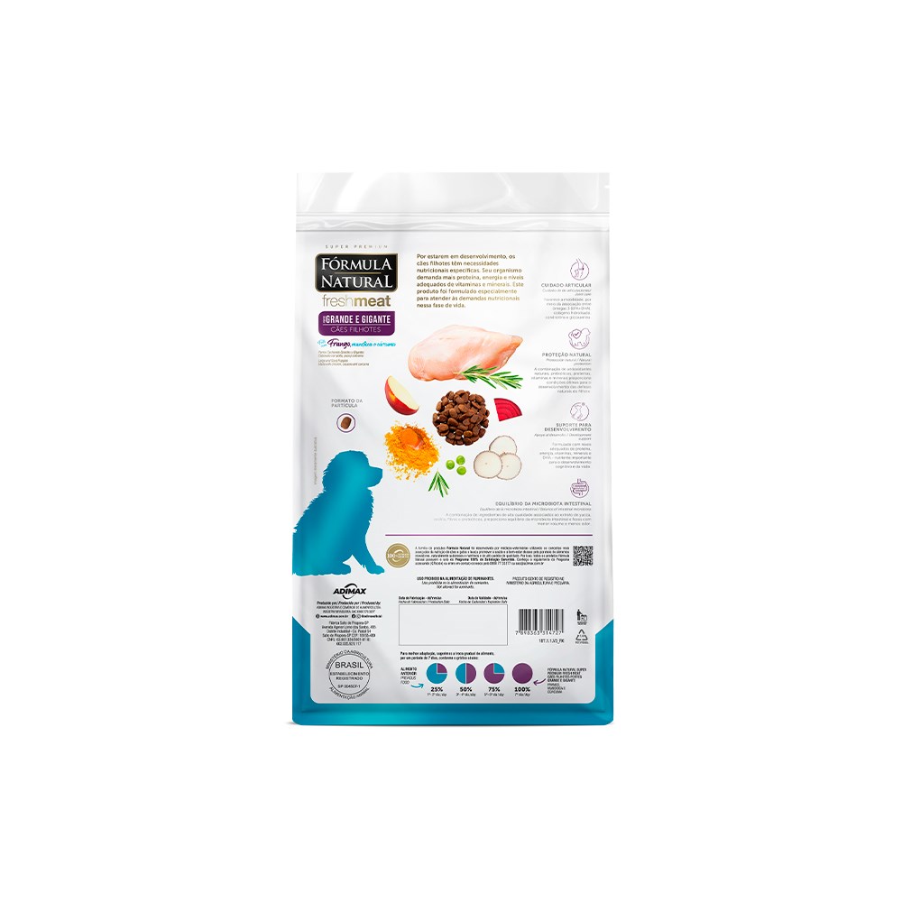 Ração Fórmula Natural Fresh Meat para Cães Filhotes de Porte Grande e Gigante