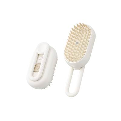 Escova a Vapor Savana Luxo Autolimpante Bege para Cães e Gatos U