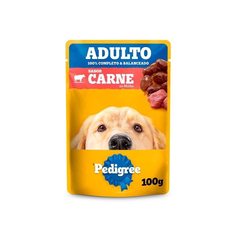Ração Pedigree Sachê Carne ao Molho para Cães Adultos 100g