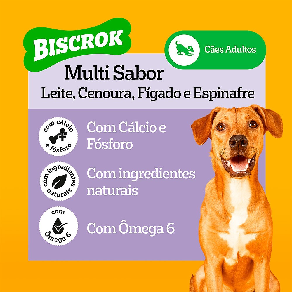 Biscoito Pedigree Biscrok Multi para Cães Adultos 