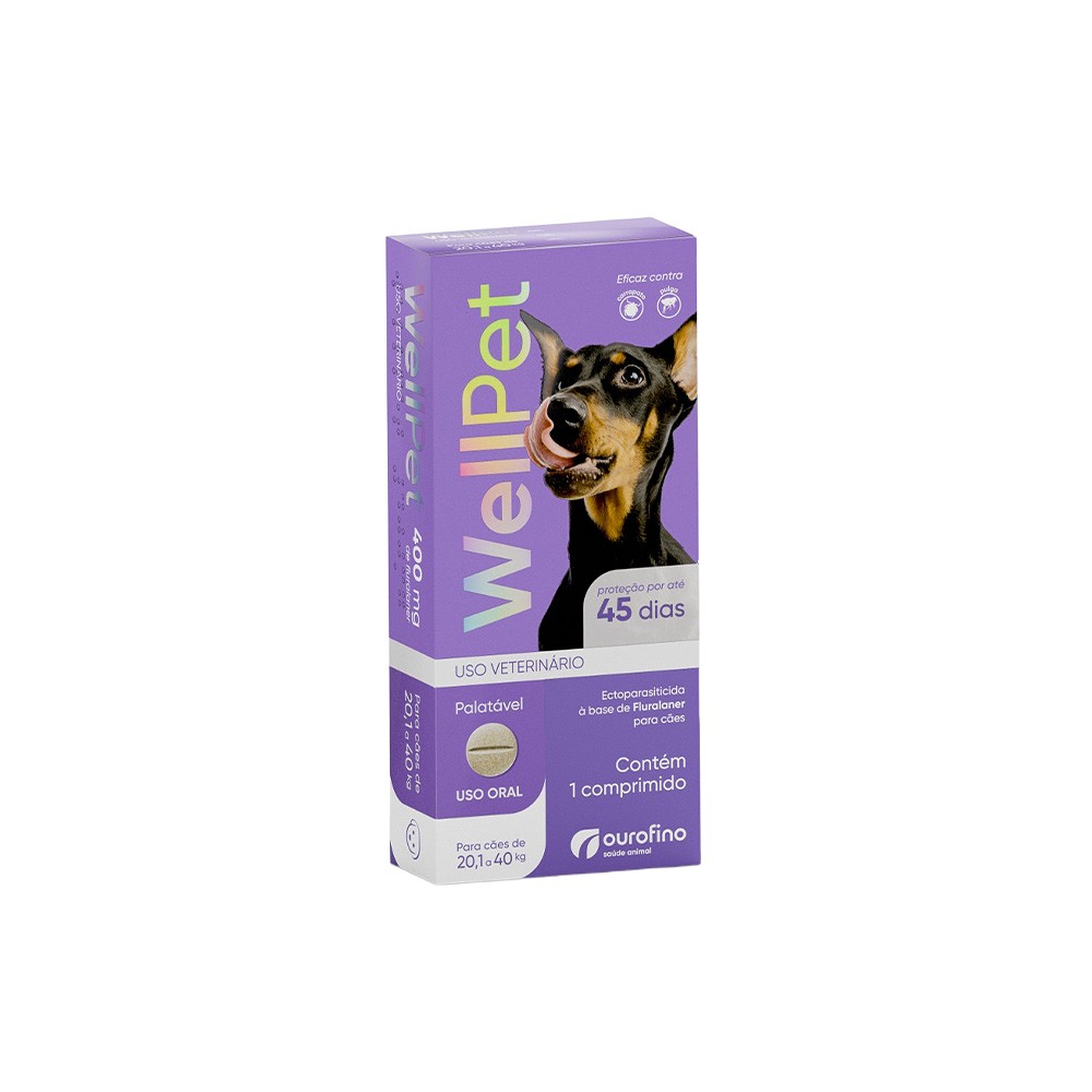 Antiparasitário Ourofino WellPet para Cães de 20,1 a 40 kg