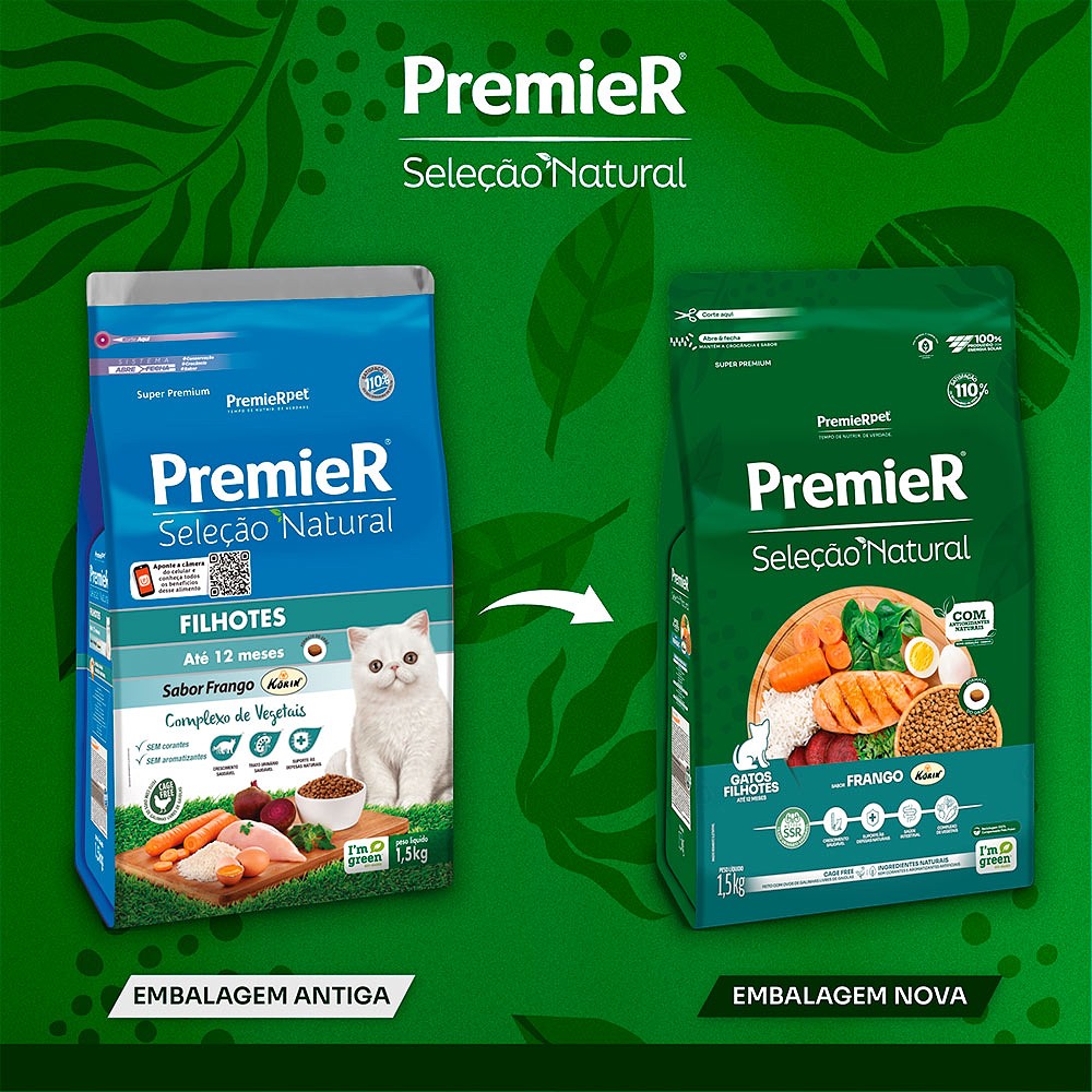 Ração Premier Seleção Natural para Gatos Filhotes sabor Frango 