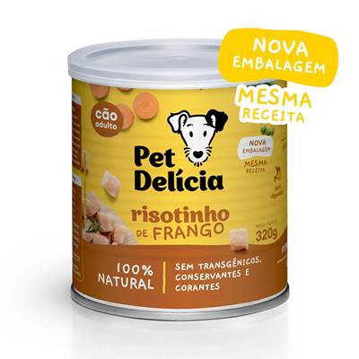 Ração Pet Delícia Risotinho de Frango Natural Fácil Digestão para Cães 320g