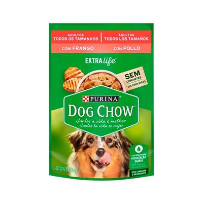 Ração Dog Chow Sachê para Cães Adultos de Todos os Tamanhos Sabor Frango e Arroz 100g