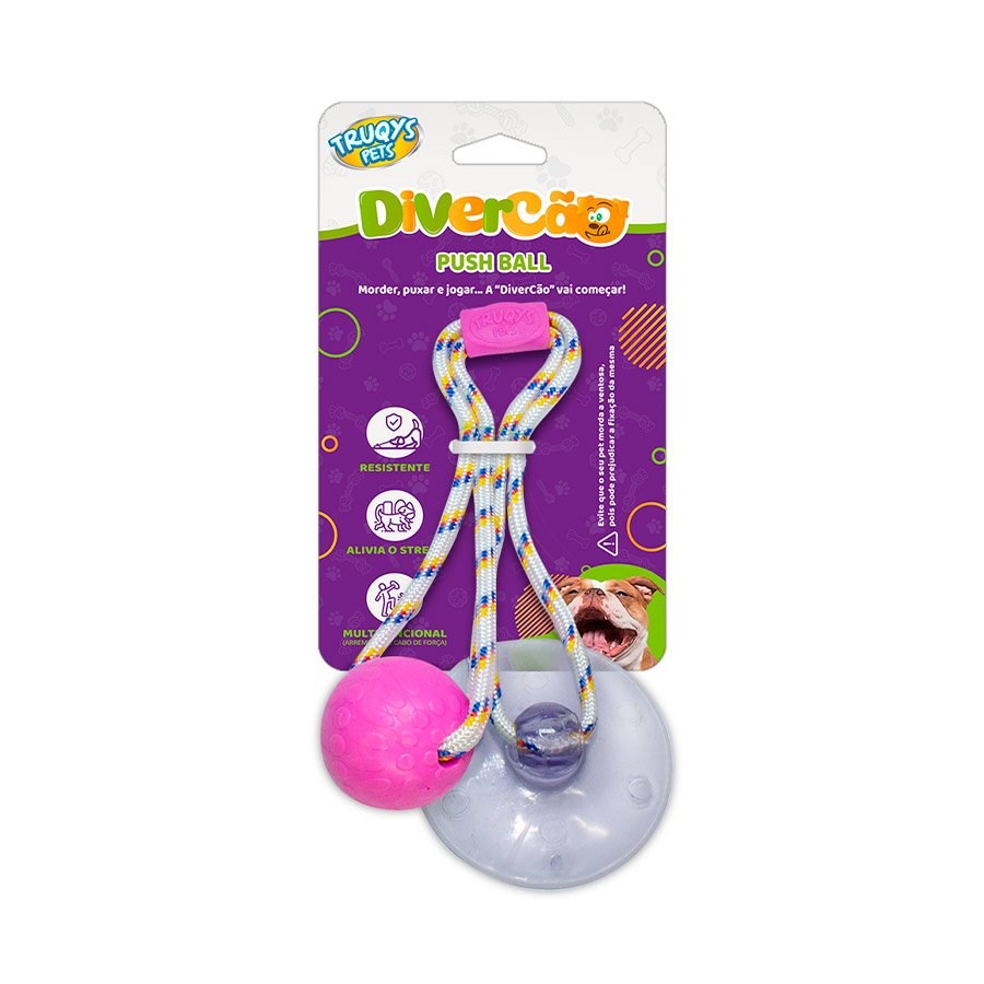 Brinquedo Truqys Push Ball Pet Rosa
