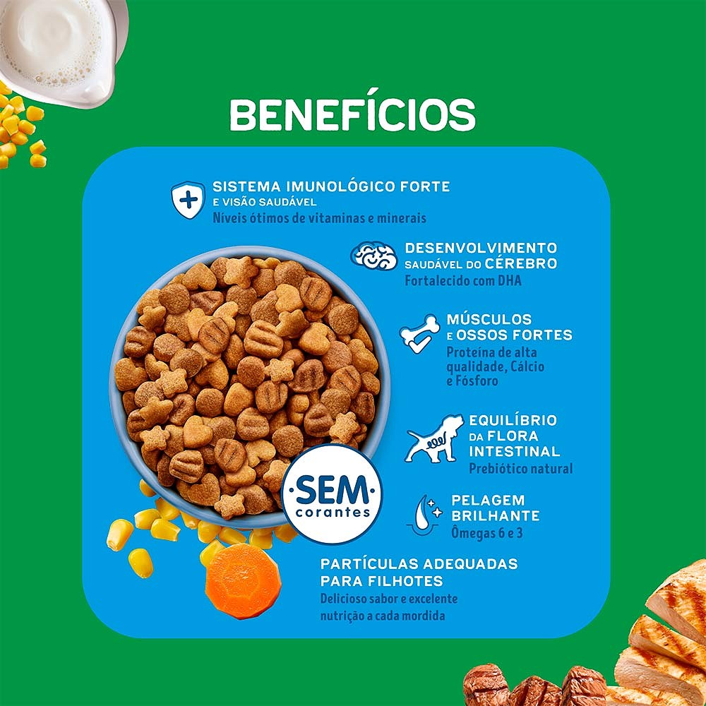 Ração Dog Chow para Cães Filhotes de Porte Médio e Grande sabor Carne, Frango e Arroz