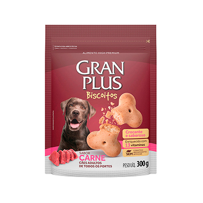 Biscoito GranPlus para Cães Adultos sabor Carne 300g