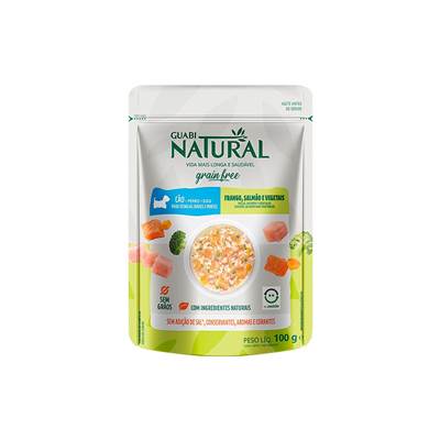 Ração Guabi Natural Grain Free Sachê para Cães Adultos sabor Salmão & Frango 100g