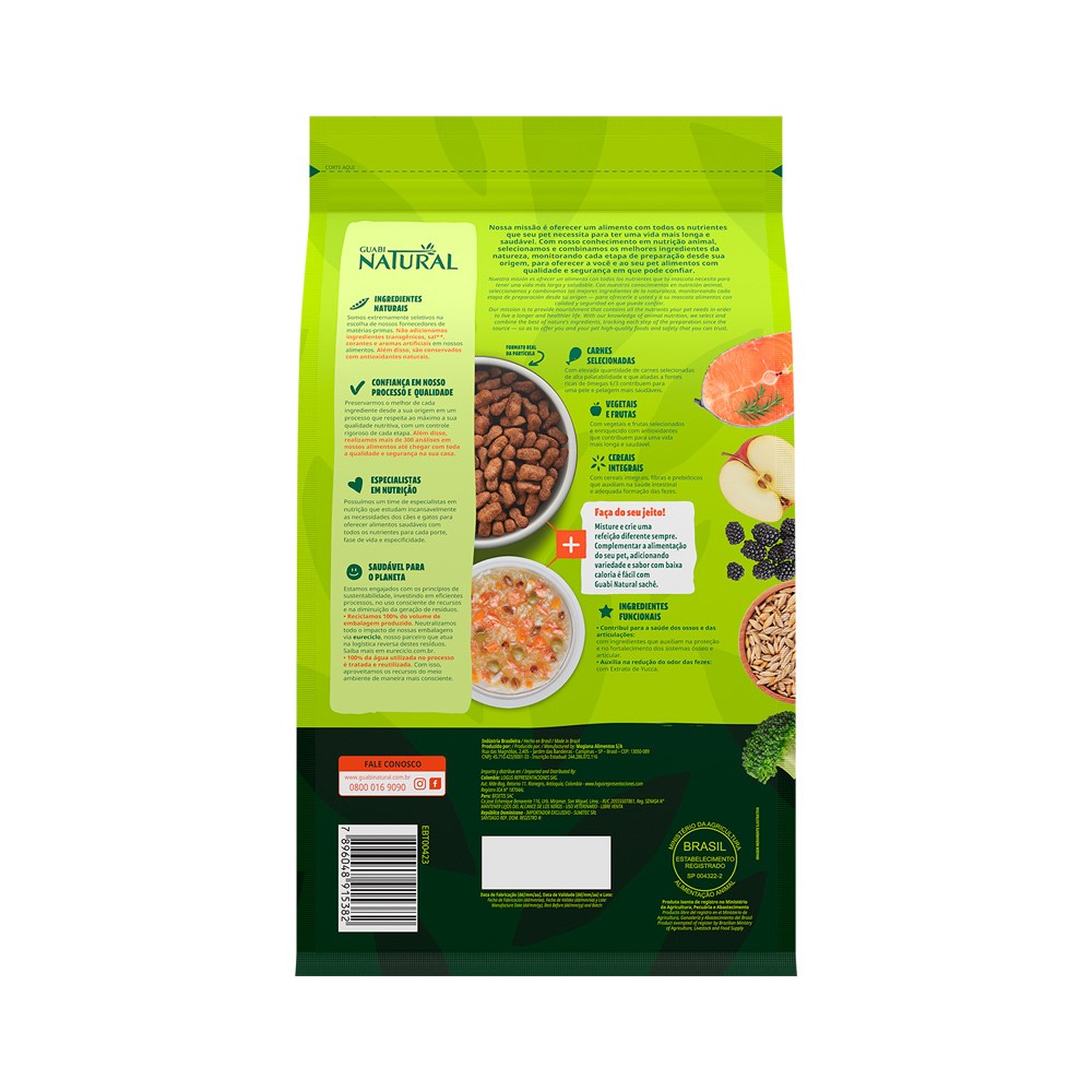 Ração Guabi Natural para Cães Adultos Porte Médio sabor Salmão & Cevada