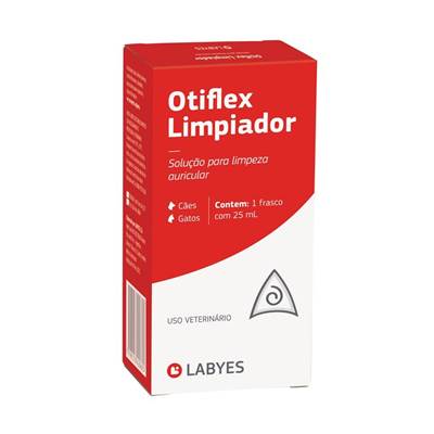Medicamento Solução para Limpeza de Ouvidos Labyes Otiflex para Cães e Gatos 25ml