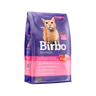 Ração Birbo para Gatos Adultos Sabor Frango, Carne e Peixe 7kg