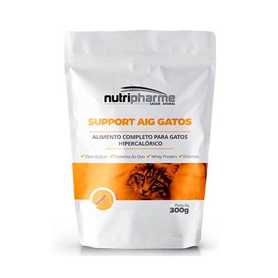 Suplemento Vitamínico Nutripharme Support Aig Hipercalórico para Gatos 300g