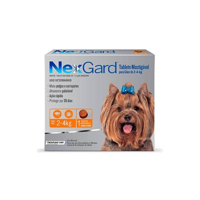 Antipulgas e Carrapatos Nexgard para Cães de 2kg a 4kg 1 comprimido