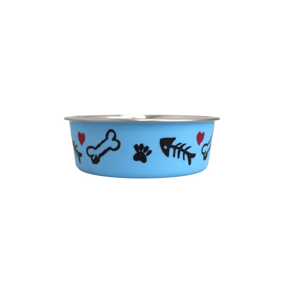 Comedouro GermanHart Tigela Inox Cutie Azul para Cães
