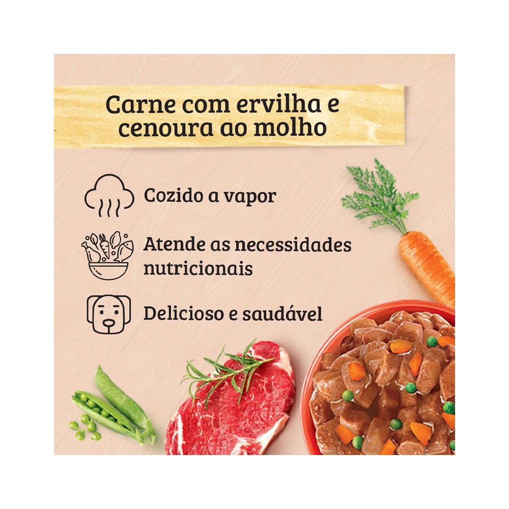 Keldog Sachê sabor Carne, Ervilha e Cenoura para Cães Adultos