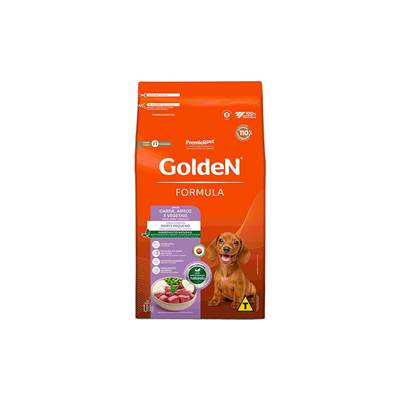 Ração Golden Fórmula Mini Bits para Cães Filhotes de Porte Pequeno Sabor Carne e Arroz