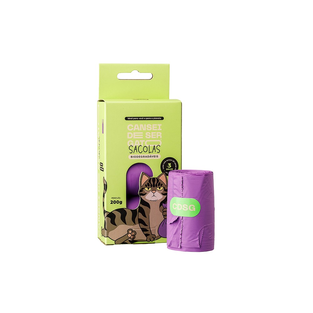 Sacolas Biodegradáveis Cansei de Ser Gato