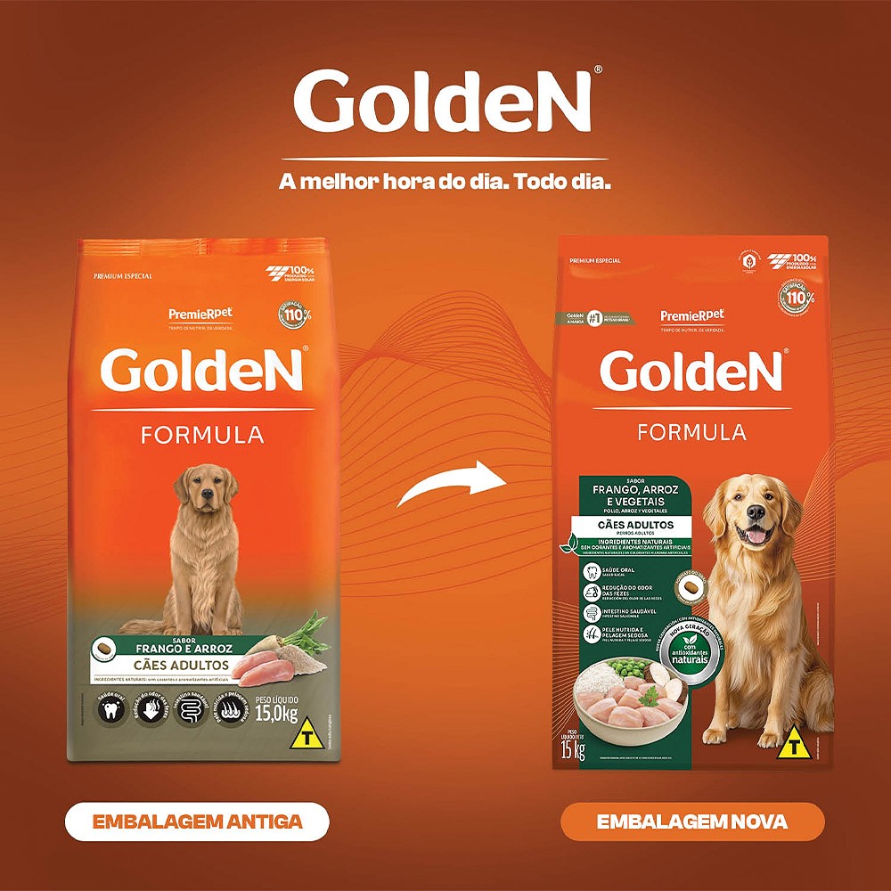 Ração Golden Fórmula para Cães Adultos sabor Frango & Arroz