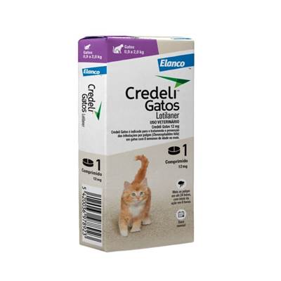 Antipulgas Credeli Elanco 12 mg para Gatos de 0,9kg a 2,0kg 1 comprimido