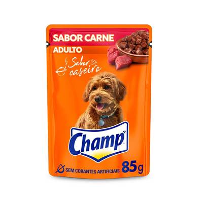 Ração Úmida Champ para Cães Adultos Sabor Caseiro Carne 85g