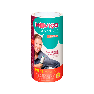 Escova Noviça Refil Rolo Adesivo Plástico 30 folhas