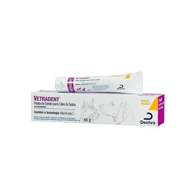 Creme Dental Dechra Vetradent sabor Frango para Cães e Gatos 65g